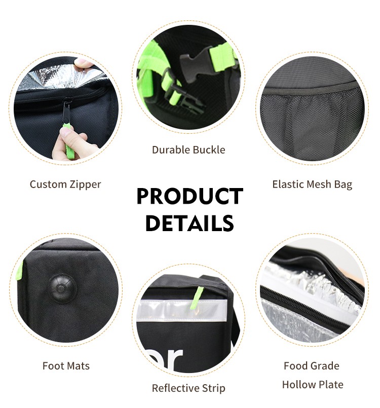 Insulated Food Delivery Backpack Detail