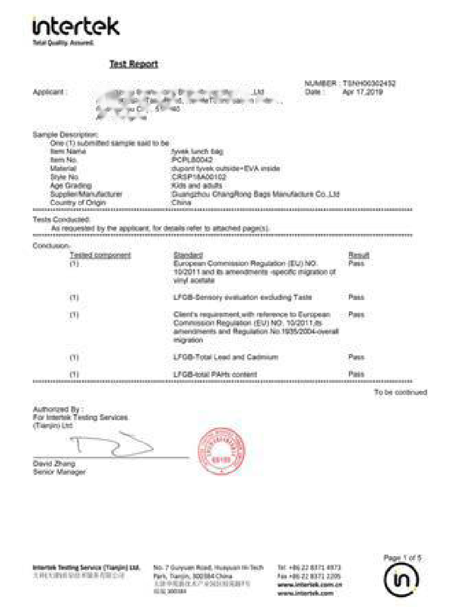 Intertek Test Report
