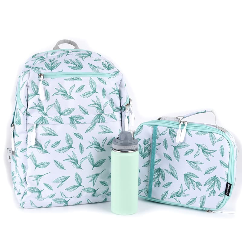 Fashion pu printing design portable handheld lunch cooler bag details
